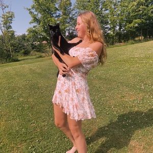 flowly floral mini dress